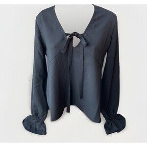 Line and Dot Black Blouse Size XS Long Sleeve Shirt Top NWT